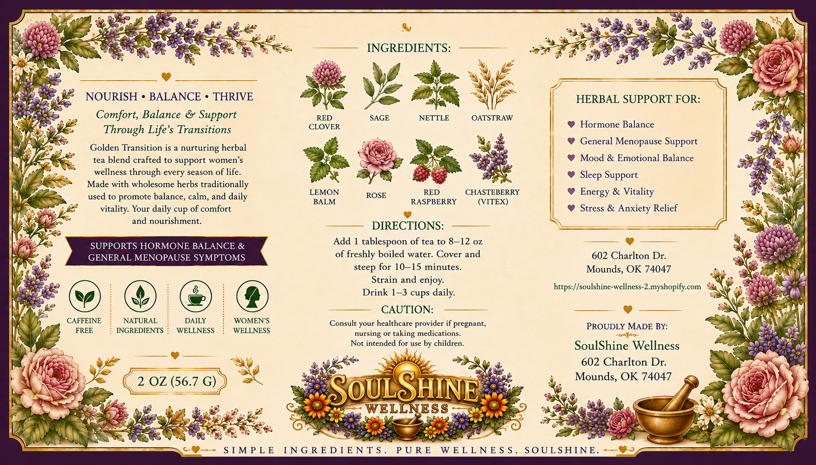 Golden Transition - General Menopause Symptom Support Tea