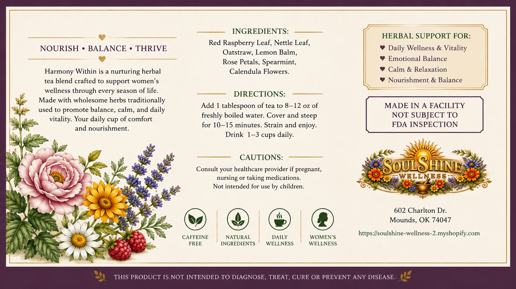Harmony Within- Daily Nourishing Hormone Support Tea