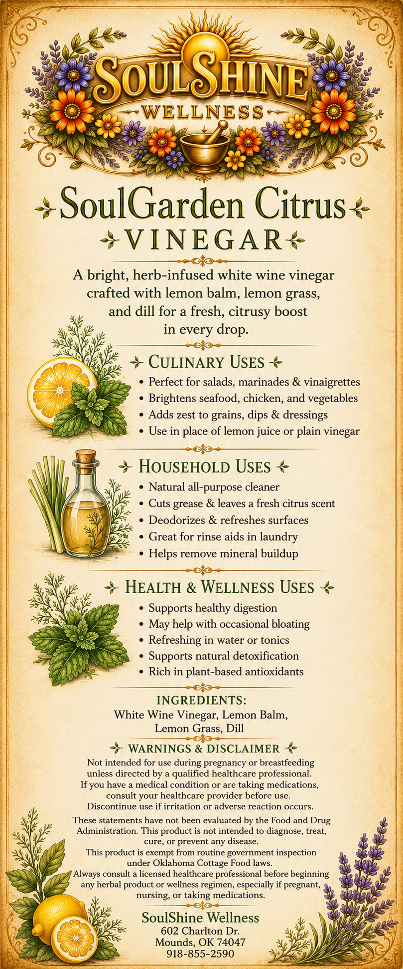 SoulShine Artisan Infused Vinegar Collection